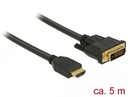 Delock 85656 - 5 m - HDMI Typ A (Standard) - DVI - Männlich - Männlich - Gerade