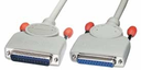 Lindy RS-232 Serial - PC - Fax/Modem Cable - 0.5 m - 1x 25D - 1x 25D - Male/Female - Gray