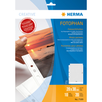 HERMA Fotophan Fotosichthüllen 20x30 cm hoch weiß 10 Hüllen - Transparent - Weiß - Polypropylen (PP) - Porträt - 200 mm - 300 mm - 10 Stück(e)