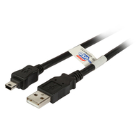 EFB Elektronik USB2.0 Anschlusskabel A-Mini B (5polig), St.-St., 3,0m, schwarz, Premium