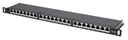 Intellinet 24-Port Cat6a Patchpanel - geschirmt - FTP - 19" - 0,5 HE - Klemmleisten mit 90 Grad abgewinkelten Kabeleinführungen - schwarz - IEEE 802.3,IEEE 802.3ab,IEEE 802.3u - 10/100/1000Base-T(X) - 1000 Mbit/s - Gold - Cat6a - 23/24/25/26