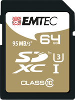 EMTEC ECMSD64GXC10SP - 64 GB - SDXC - Klasse 10 - 95 MB/s - 90 MB/s - Schwarz