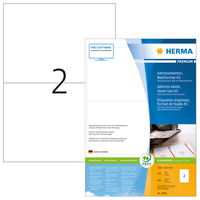 HERMA Address labels Premium sheetsize A5 105x148 mm white paper matt 800 pcs. - White - Paper - Laser/Inkjet - Matte - Permanent - Rectangle