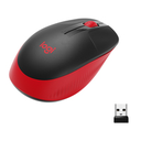 Logitech M190 Full-size wireless mouse - Ambidextrous - Optical - RF Wireless - 1000 DPI - Black - Red