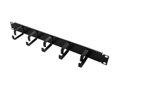 LogiLink 19" Cable Management Bar 1U - Black - 1U - 48.3 cm (19") - 600 g