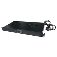 LogiLink FAU02FB - Fan panel - Black - Steel - 1U - 48.3 cm (19") - 482.6 mm