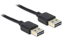 Delock 1m USB 2.0 A - 1 m - USB A - USB A - USB 2.0 - Männlich/Männlich - Schwarz