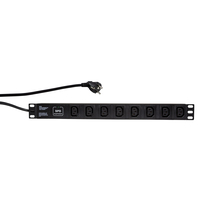 LogiLink PDU8A01 - Basic - 1U - Polypropylene (PP) - Black - 8 AC outlet(s) - C13 coupler