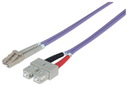 Intellinet Fiber Optic Patch Cable - OM4 - LC/SC - 3m - Violet - Duplex - Multimode - 50/125 µm - LSZH - Fibre - Lifetime Warranty - Polybag - 3 m - OM4 - LC - SC