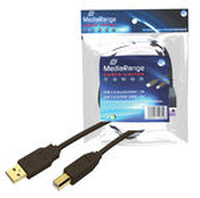 MEDIARANGE MRCS101 - 1.8 m - USB 2.0 connector AM - USB 2.0 connector BM - Male/Male - Black - Printers - scanners - external hard drives