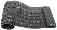 LogiLink Tastatur USB PS/2 Flexibel Wasserfest schwarz - Tastatur - 106 Tasten