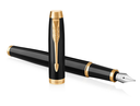 Parker IM - Black,Gold - Cartridge filling system - Blue - Brass - Lacquer - Round nib