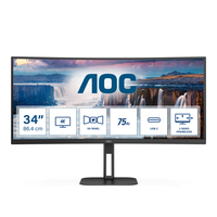 AOC V5 CU34V5C/BK - 86.4 cm (34") - 3440 x 1440 pixels - Wide Quad HD - LED - 1 ms - Black