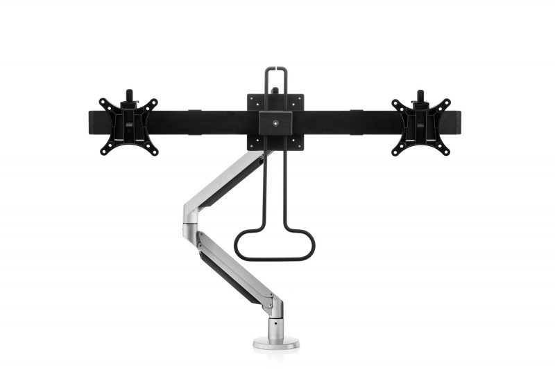 Bakker Premium Office Dual Beam - Klemme /Bolzen - 12 kg - 75 x 75 mm - 100 x 100 mm - Höhenverstellung - Schwarz - Silber