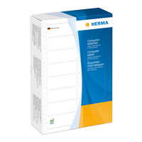 HERMA Computeretiketten 88.9x35.7 mm 2-bahnig weiß Papier matt 8000 St. - Weiß - Selbstklebendes Druckeretikett - Papier - Punktmatrix - Matte - PEFC