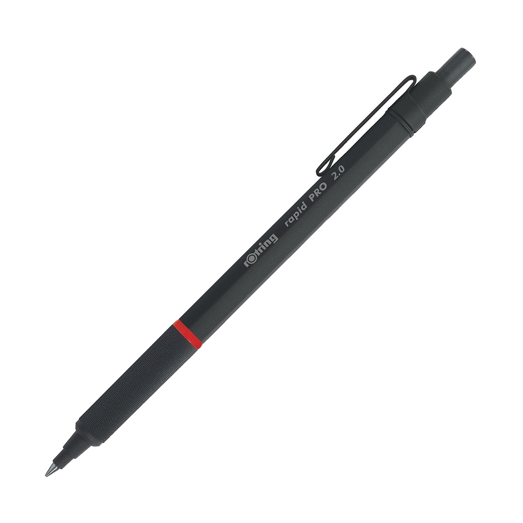 rOtring 1904260 - Anklippbarer versenkbarer Stift - Schwarz - Metall - 2 mm