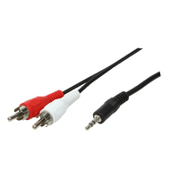 LogiLink 1x3.5mm - 2xRCA - 5m - 3.5mm - Männlich - 2 x RCA - Männlich - 5 m - Schwarz