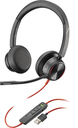 Poly Blackwire 8225 - Headset - Head-band - Office/Call center - Black - Binaural - Volume +,Volume -