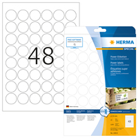 HERMA Etiketten A4 Ø 30 mm rund weiß extrem stark haftend Papier matt 1200 St. - Weiß - Kreis - Dauerhaft - Papier - Matte - Laser/Inkjet