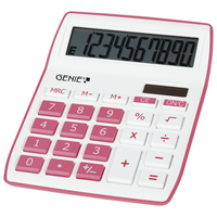 Genius Genie 840 P - Desktop - Display - 10 digits - Display tilting - Battery/Solar - Pink - White