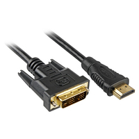 Sharkoon 4044951015221 - 3 m - HDMI - DVI-D - Gold - 1920 x 1200 Pixel - Schwarz