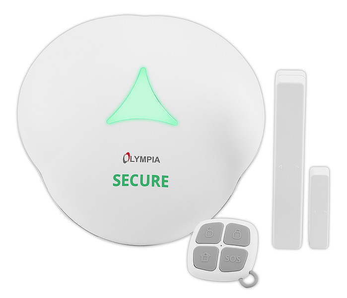 Olympia Secure AS 602 - Wireless - Android 4.4,Android 5.0,Android 5.1,Android 6.0,Android 7.1,Android 7.1.2,iOS 7.0,iOS 7.1,iOS... - GSM - 75 dB - 868 MHz - Gray - White