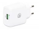 Manhattan QC 3.0 USB-Ladegerät 18 W - USB-Netzteil mit USB-A Qualcomm Quick Charge™ 3.0-Port mit bis zu 18 W - weiß - Indoor - AC - 12 V - Weiß