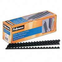 Fellowes 12mm - 100pk - Black - Plastic