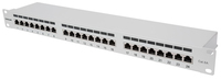 Intellinet 24-Port Cat6a Patchpanel - geschirmt - FTP - 1 HE - Klemmleisten mit 90 Grad abgewinkelten Kabeleinführungen - grau - IEEE 802.3 - IEEE 802.3ab - IEEE 802.3u - Gigabit Ethernet - Cat6a - F/UTP (FTP) - 22/24 - Grau