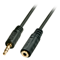 Lindy 5m Premium Audio 3.5mm Jack Extension Cable - 3.5mm - Male - 3.5mm - Female - 5 m - Black