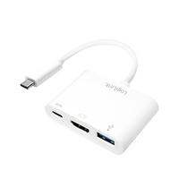 LogiLink 0.14m - 2xUSB-C/HDMI+USB A - Weiß - 1920 x 1080 Pixel - 0 - 45 °C - -10 - 70 °C - 59,1 mm - 40,2 mm