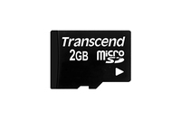 Transcend microSD Flash Card 2GB - 2 GB - MicroSD - NAND - 20 MB/s - 13 MB/s - Black