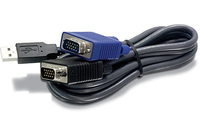 TRENDnet 2.8m USB/VGA KVM - 2,8 m - Schwarz - 2x HD15 M - USB 1.1 M