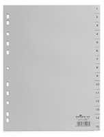 Durable 652410 - Numerischer Registerindex - Polypropylen (PP) - Grau - Porträt - A4 - 230 mm