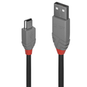 Lindy 36723 USB Kabel 2 m USB A Mini-USB B Männlich Schwarz - Grau