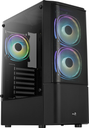 AEROCOOL ADVANCED TECHNOLOGIES Aerocool Quantum Mesh - Midi Tower - PC - Black - ATX - micro ATX - Mini-ITX - Acrylonitrile butadiene styrene (ABS) - SPCC - Steel - Gaming