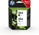 HP 304 2er-Pack Schwarz/Cyan/Magenta/Gelb Original Tintenpatronen - Standardertrag - Tinte auf Pigmentbasis - Tinte auf Farbstoffbasis - 4 ml - 2 ml - 2 Stück(e)