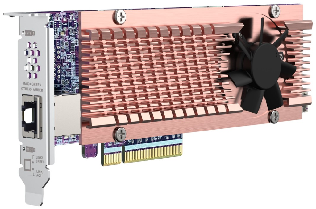 QNAP Card QM2 - M.2 - PCIe - RJ-45 - Low-profile - PCIe 4.0 - RJ-45 - NAS / Storage server