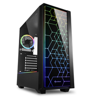 Sharkoon RGB LIT 100 - Midi Tower - PC - Schwarz - ATX - micro ATX - Mini-ITX - Blau - Grün - Rot - Taschenlüfter - Vorderseite