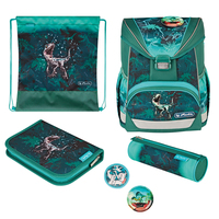 Herlitz UltraLight Plus Green Rex - Pencil pouch - Sporttasche - Federmäppchen - Schultasche - Junge - Weiterführende & Grundschule - Rucksack - 15 l - Fronttasche - Seitentasche