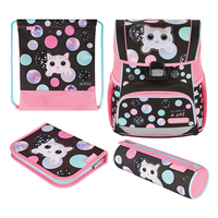 Herlitz Loop Plus Cute Cat - Pencil pouch - Sporttasche - Federmäppchen - Schultasche - Mädchen - Weiterführende & Grundschule - Rucksack - 16 l - Fronttasche - Seitentasche