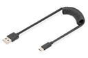 DIGITUS USB 2.0 - USB A to USB C Spiral Cable