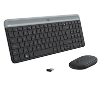 Logitech MK470 Slim Combo - Full-size (100%) - RF Wireless - QWERTY - Graphite - Mouse included