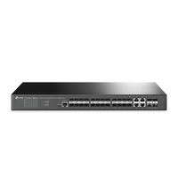 TP-LINK JetStream 24-Port SFP L2+ Managed Switch with 4 10GE SFP+ Slots - Managed - L2+ - None - Rack mounting - 1U