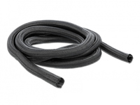 Delock Braided Sleeving self-closing 5 m x 25 mm black - Braided sleeving - Polyester - Black - 1 pc(s)