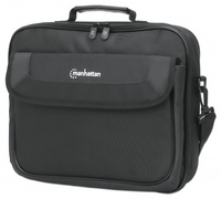 Manhattan Cambridge Laptop Bag 14.1" - Clamshell Design - Black - LOW COST - Accessories Pocket - Document Compartment on Back - Shoulder Strap (removable) - Equivalent to Targus CN313/CN414EU - Notebook Case - Three Year Warranty - Briefcase - 35.8 cm (14.1") - Sh