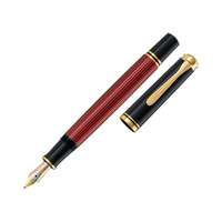 Pelikan Souverän 600 - Schwarz - Gold - Rot - Integriertes Befüllsystem - Gold/Rhodium - Fettdruck - Beidhändig - Deutschland