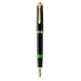 Pelikan M600 - Black - Gold - Built-in filling system - Diamond - Resin - Gold - Italic nib - Gold/Rhodium