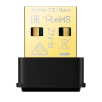 TP-LINK AC1300 Nano Wireless MU-MIMO USB Adapter - Wireless - USB - WLAN - Wi-Fi 5 (802.11ac) - 1267 Mbit/s - Black