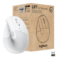 Logitech Lift Vertical Ergonomic Mouse for Business - Right-hand - Vertical design - Optical - RF Wireless + Bluetooth - 4000 DPI - White
